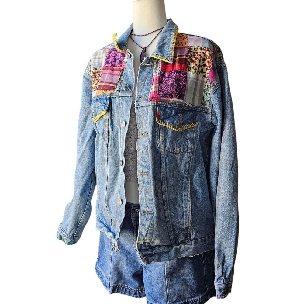 Patchwork Denim Jacket - image 2